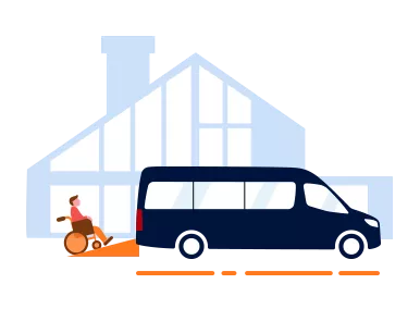 Wheelchair accessible shuttle bus